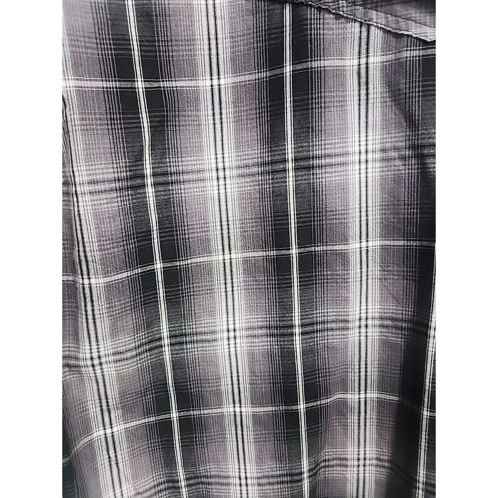 High Noon Pearl Snap Western Shirt Men's S Black Gray Plaid Rodeo Cowboy - Picture 13 of 15